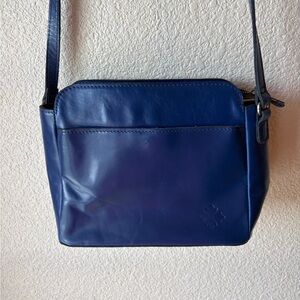 Patricia Nash Navy Leather Crossbody Bag